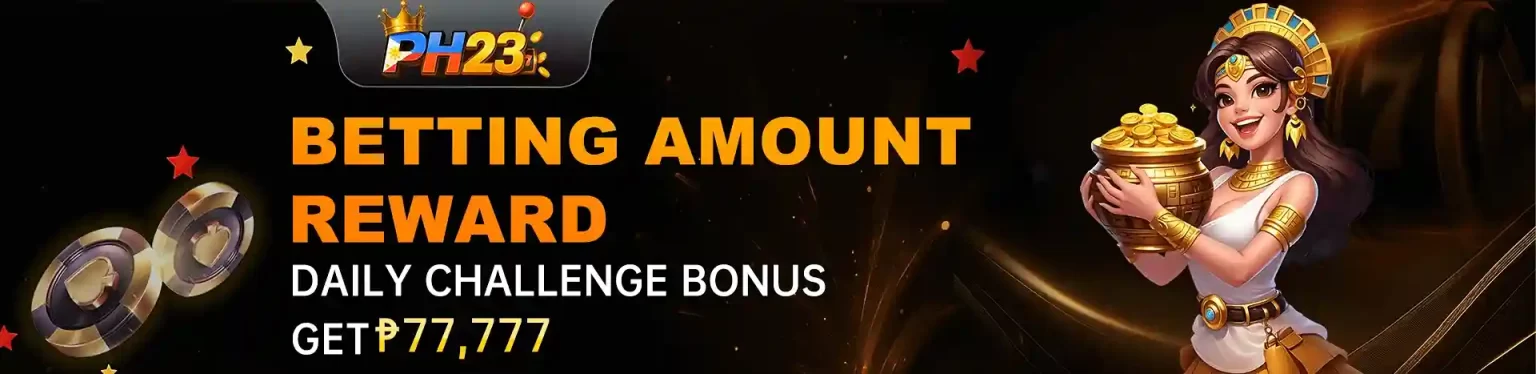 PH23 homepage banner showing casino games and players winning rewards